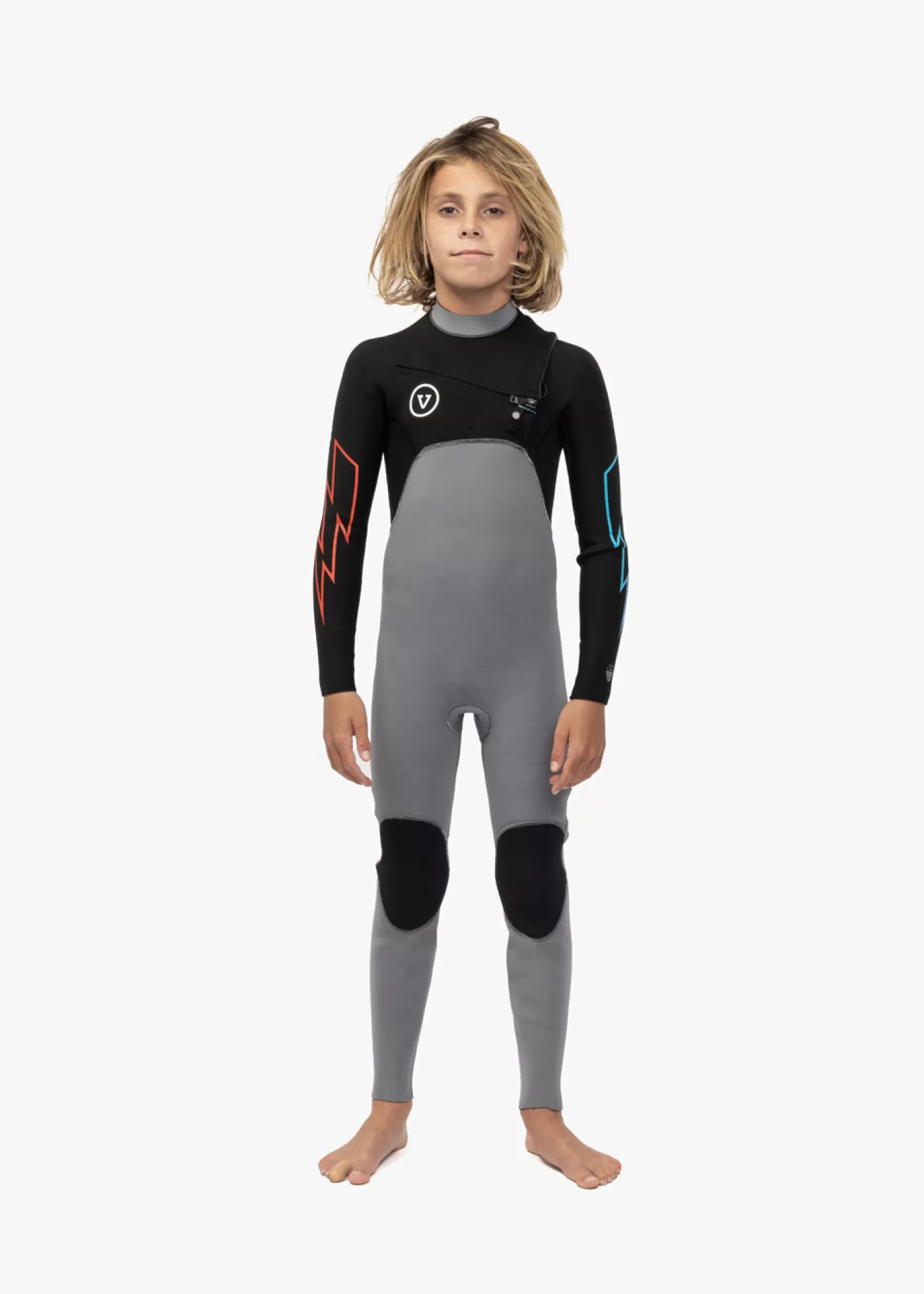 Vissla 7 Seas Boys 3-2 Bolt Full Chest Zip Wetsuit< Boys | Youth