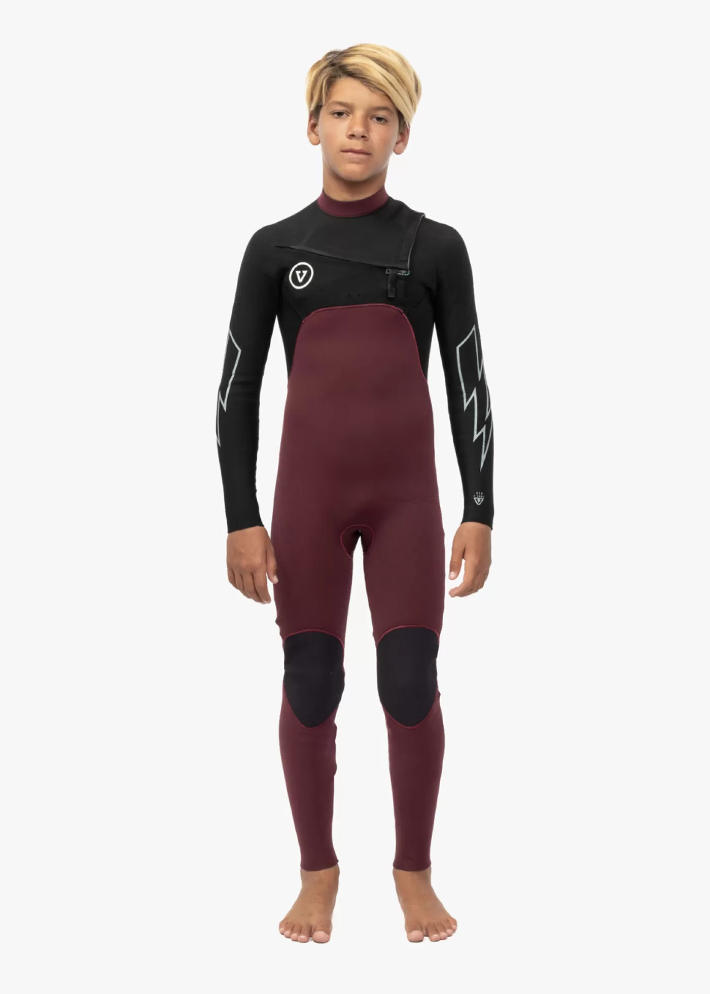 Vissla 7 Seas Boys 3-2 Bolt Full Chest Zip Wetsuit< Boys | Youth