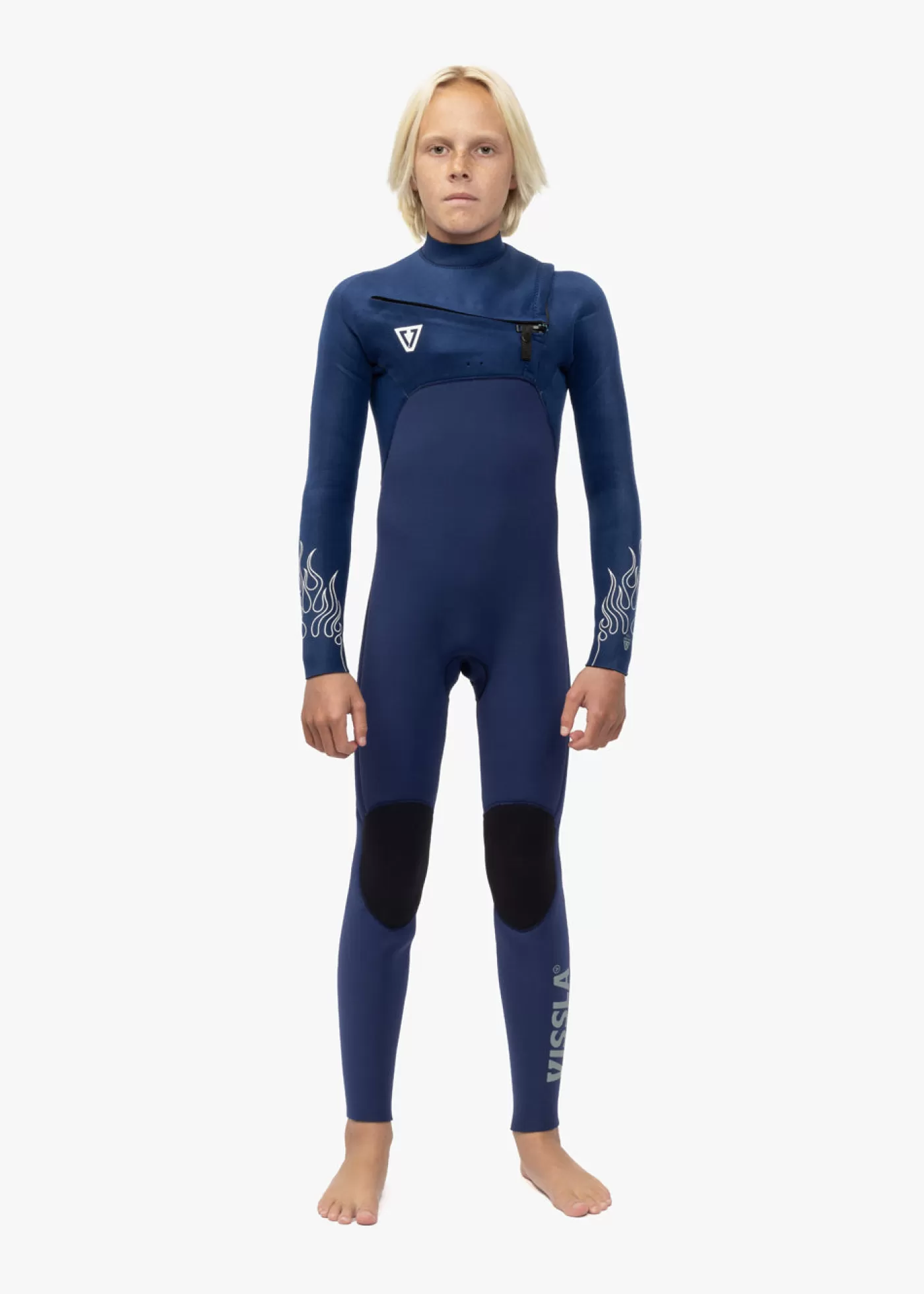 Vissla High Seas Boys Fire 3-2 Full Chest Zip Wetsuit< Boys | Youth